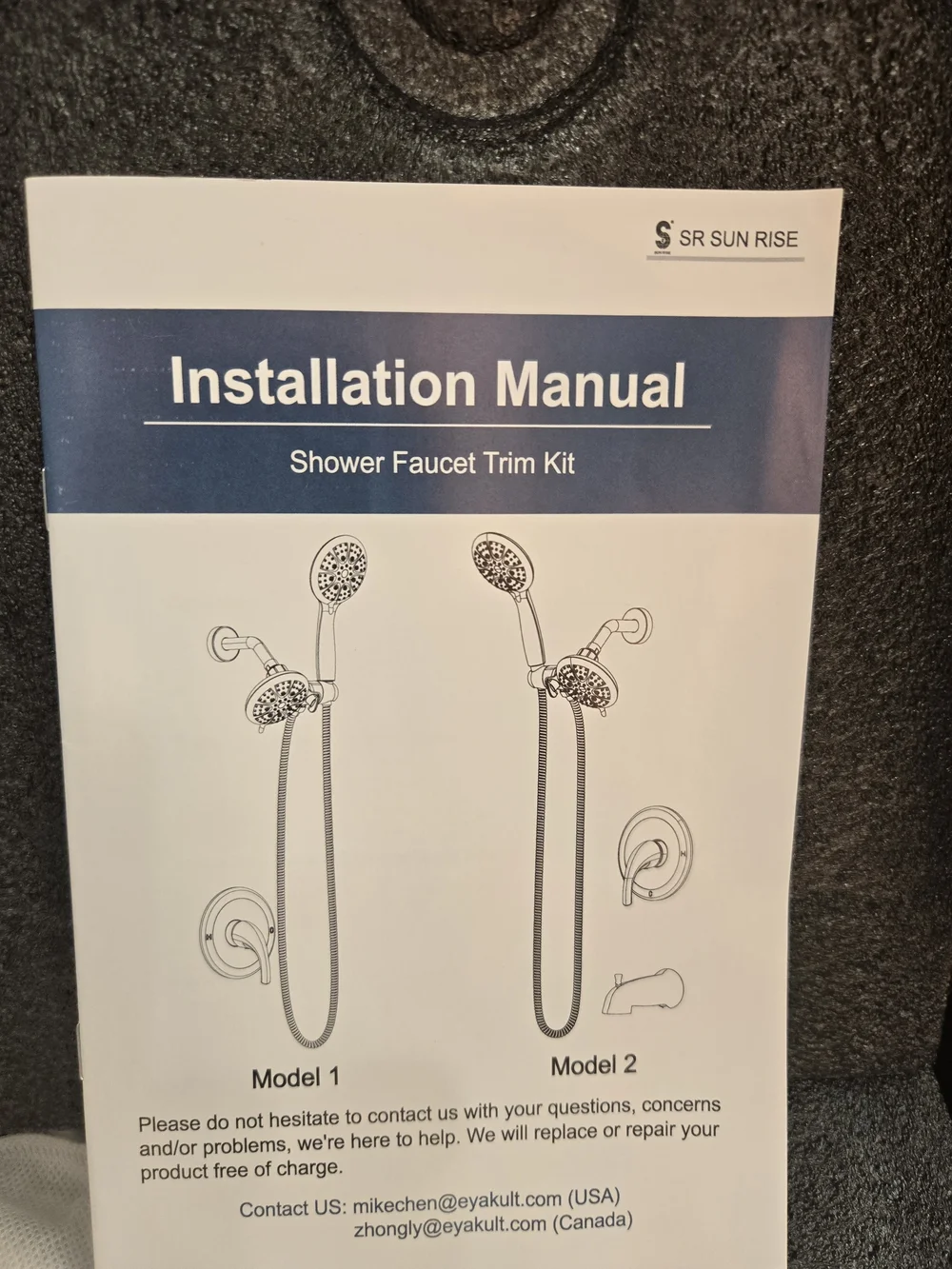 SR SUN RISE Rain Shower System Combo - Oil Rubbed Bronze Faucet Trim Kit NIB